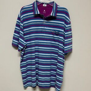NWOT johnnie-O Multicolor Striped Men's Pocket Polo Golf Shirt XXL